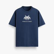 No Internet Navy Oversized 240 GSM Tee