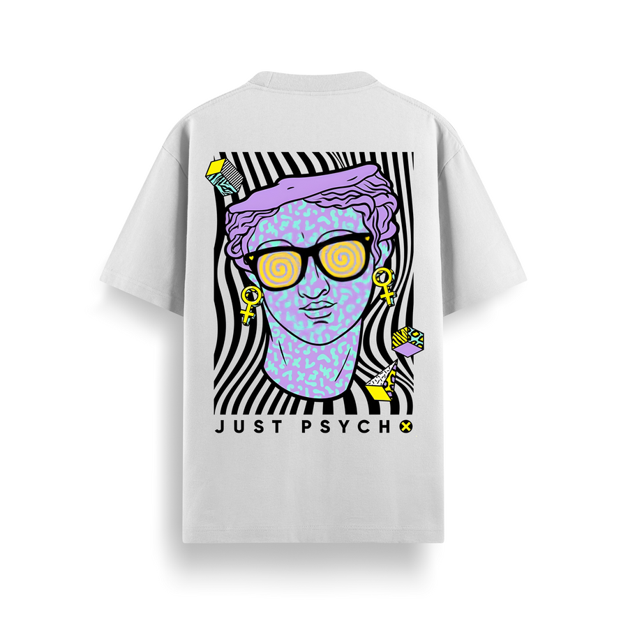 Just Psycho Off White Oversized 240 GSM Tee