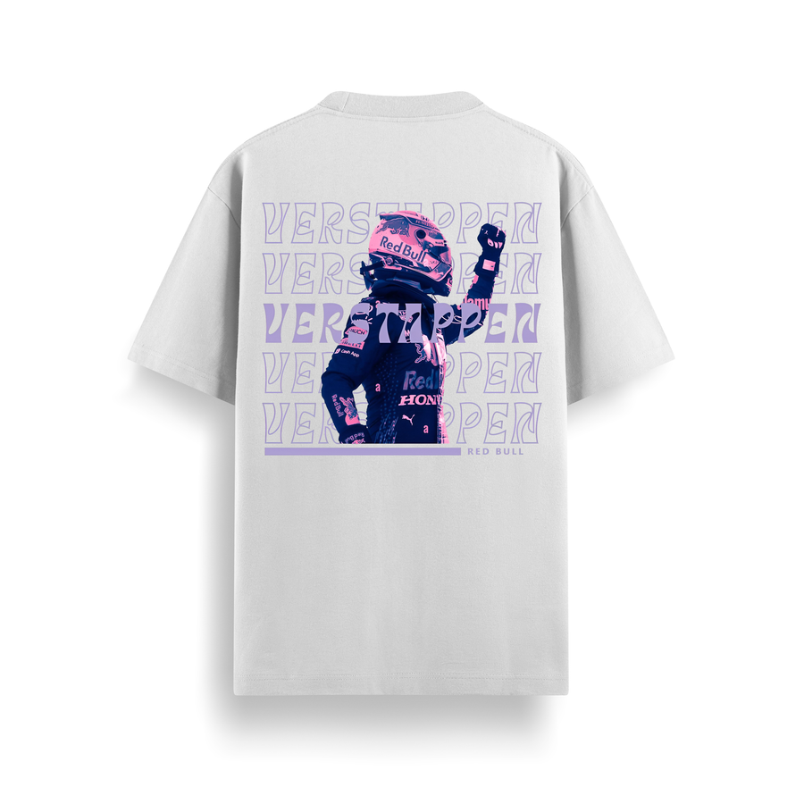 Verstappen White Oversized 240 GSM Tee