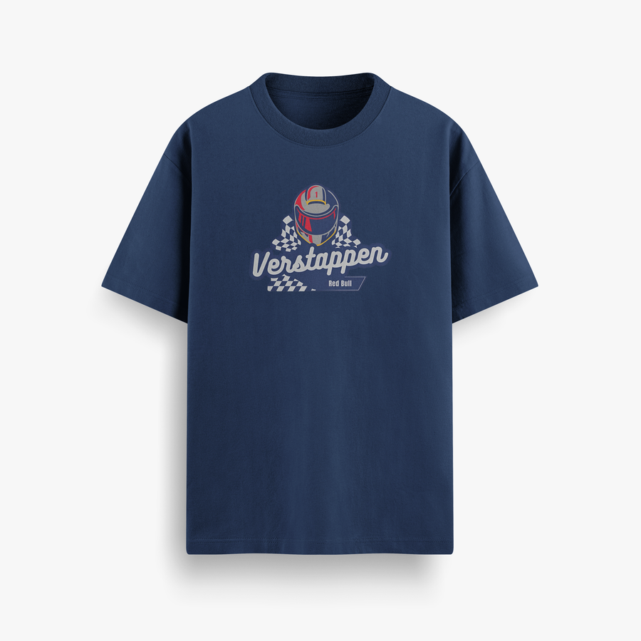 Verstappen Navy Oversized 240 GSM Tee