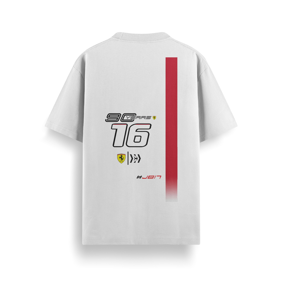 Ferrari No.16 White Oversized 240 GSM Tee