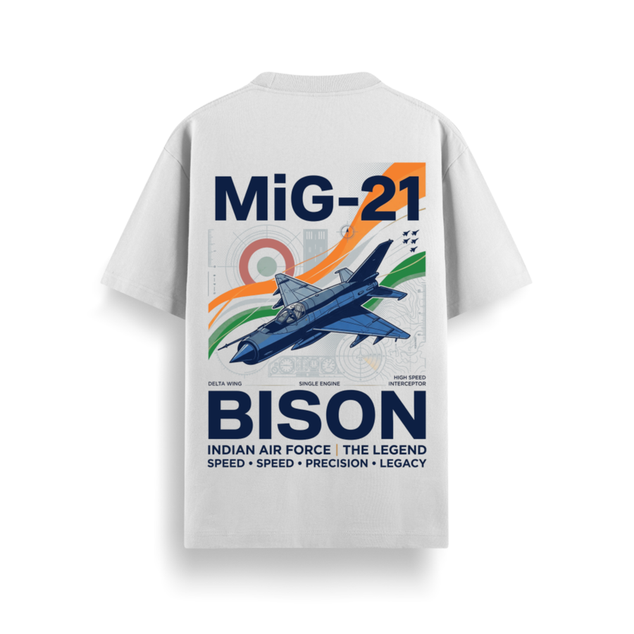 MiG-21 Bison Off White Oversized 240 GSM Tee