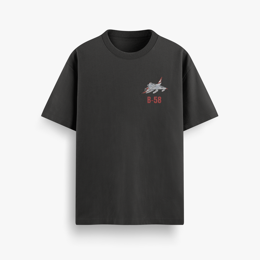 B-58 Hustler Black Oversized 240 GSM Tee