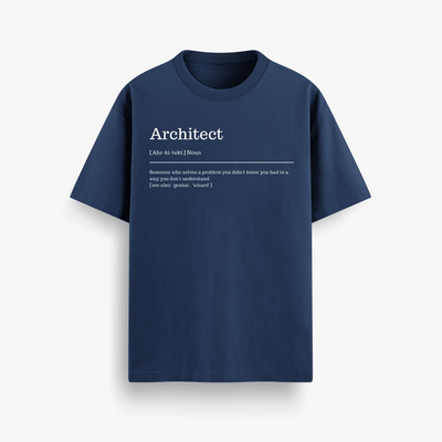 Architect Meaning Navy Oversized 240 GSM Tee