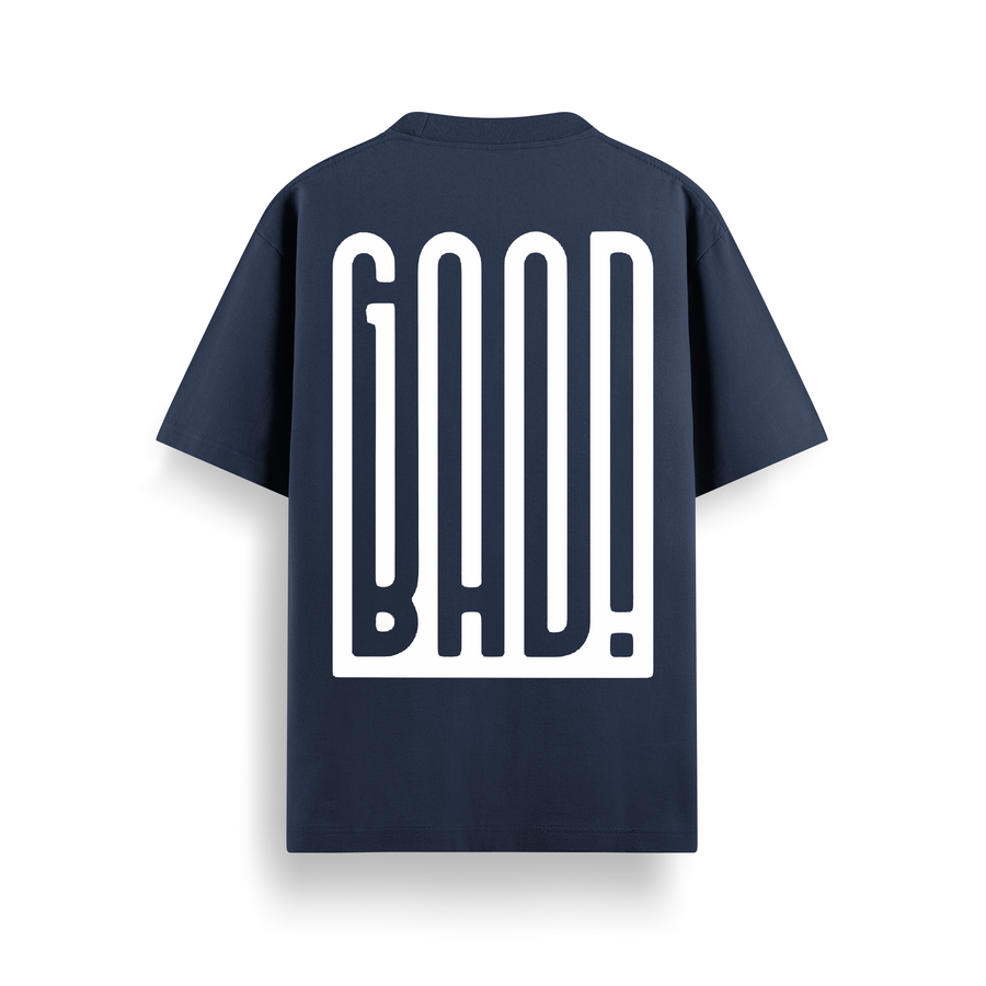 Good Bad Navy Oversized 240 GSM Tee
