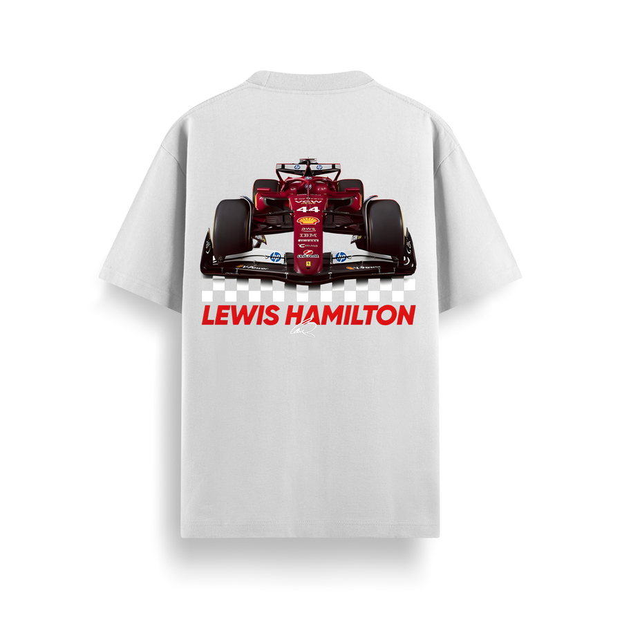 Sir Lewis Hamilton White Oversized 240 GSM Tee