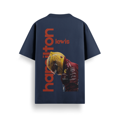 Lewis Hamilton Ferrari Navy Oversized 240 GSM Tee