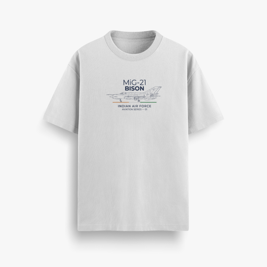 MiG-21 Bison Off White Oversized 240 GSM Tee