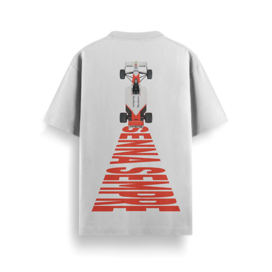 Hustle Formula One Off White Oversized 240 GSM Tee