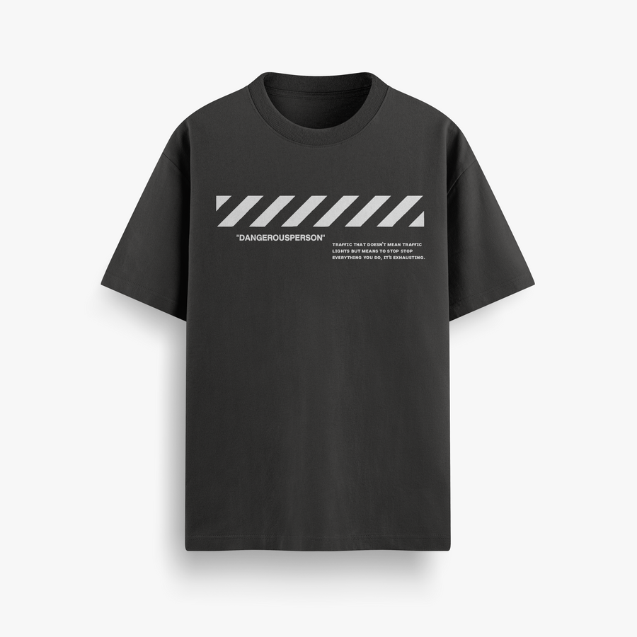 Humanizing Technology Black Oversized 240 GSM Tee