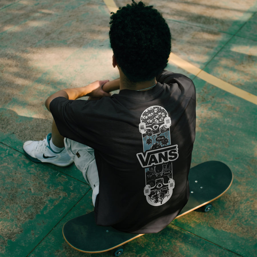 Skate Deck Black Oversized 240 GSM Tee