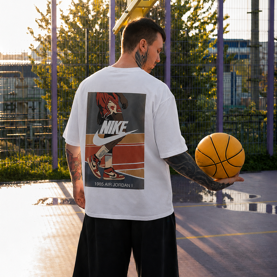 Court Legend White Oversized 240 GSM Tee