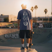 Skate Deck Navy Oversized 240 GSM Tee