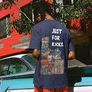 Just For Kicks Navy Oversized 240 GSM Tee