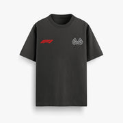 Chequered Flags Black Oversized 240 GSM Tee