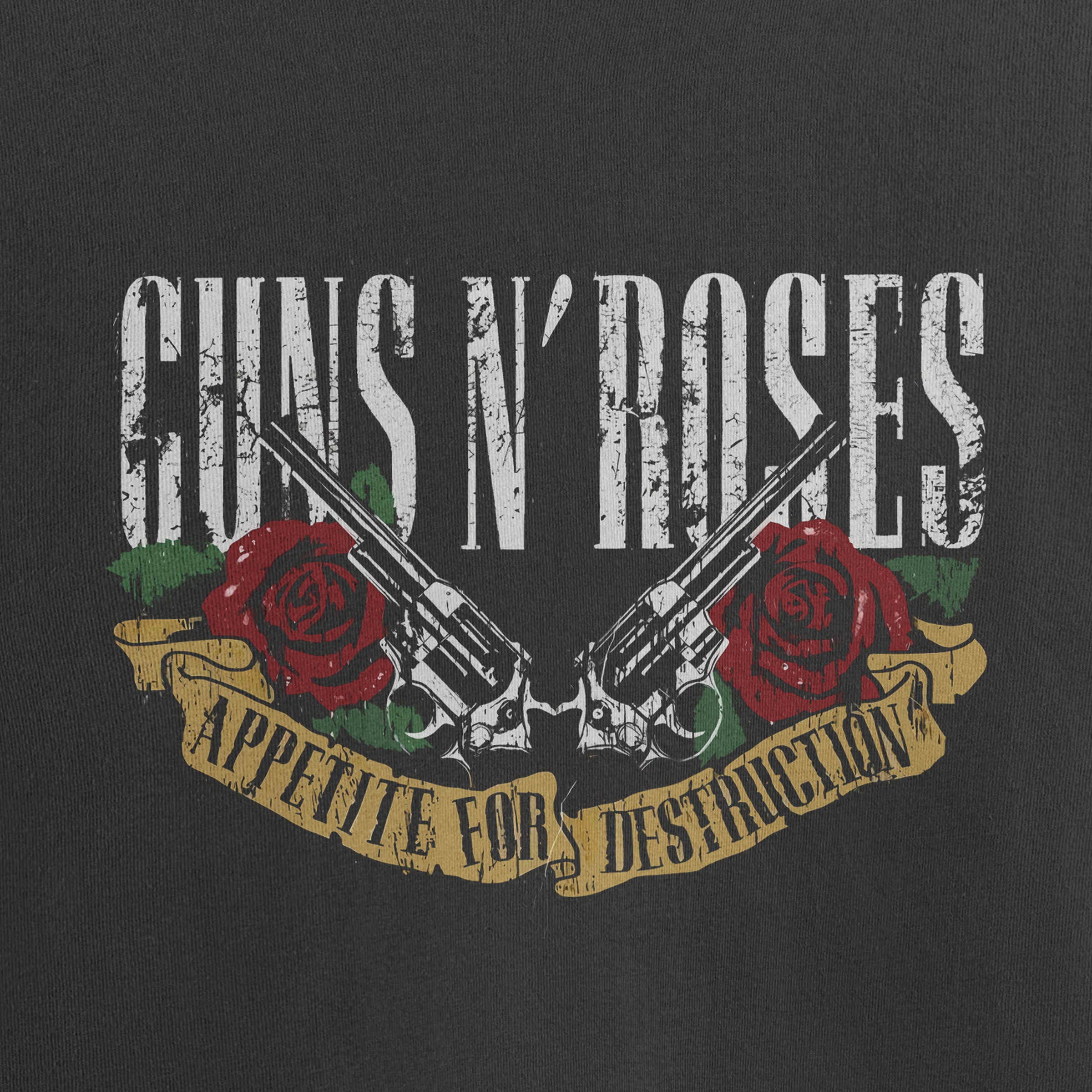 Official Guns N' Roses Appetite For Destruction Logo Backpack - Black Heritage Bag, 40x25x20cm