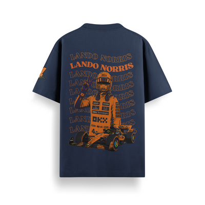 Lando Norris Navy Oversized 240 GSM Tee