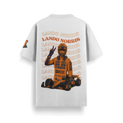 Lando Norris Off White Oversized 240 GSM Tee