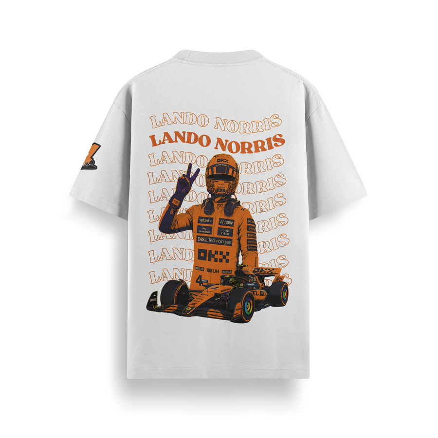 Lando Norris Off White Oversized 240 GSM Tee