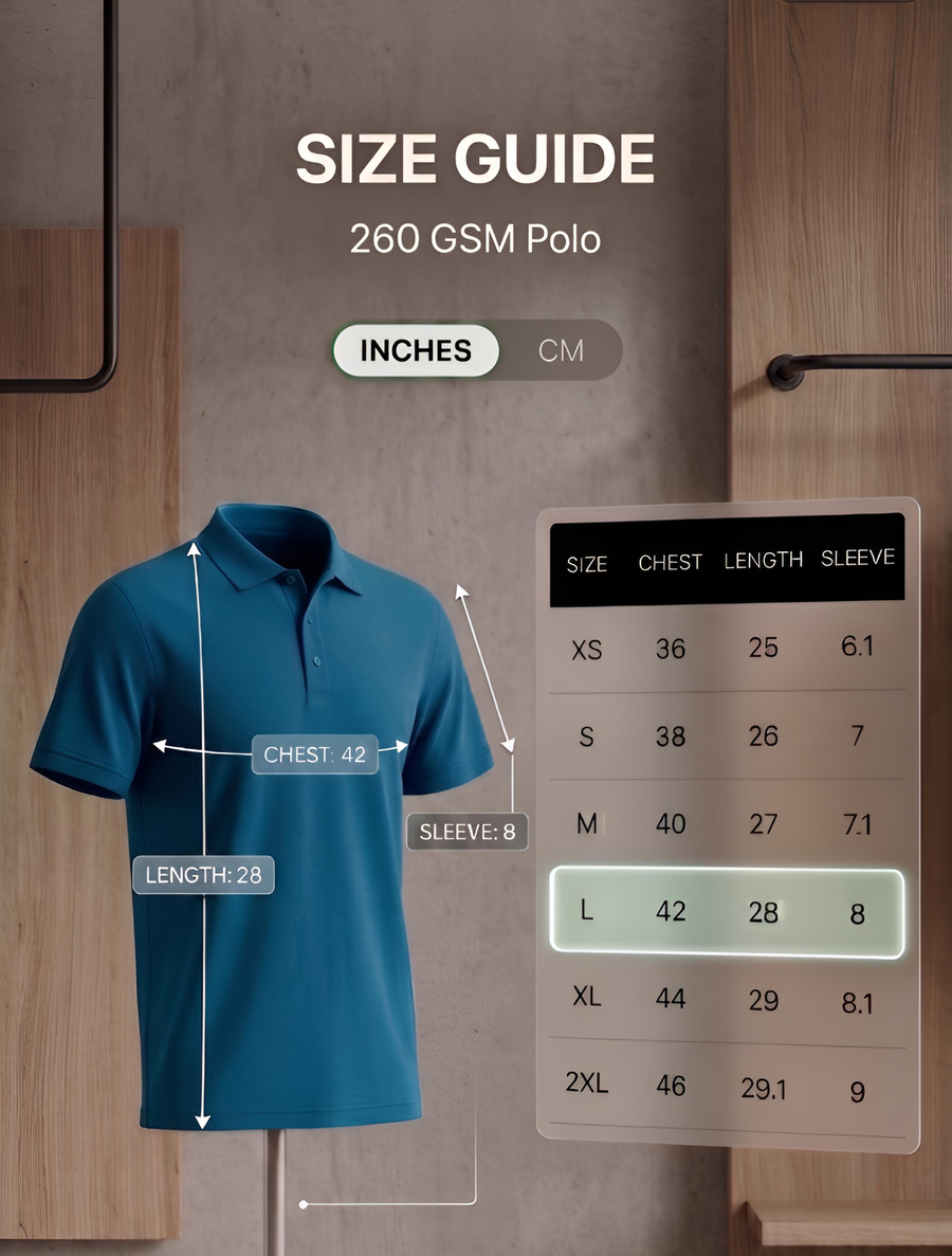 Teal Blue 260 GSM Polo