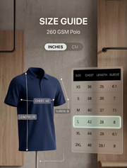 Midnight Navy 260 GSM Polo