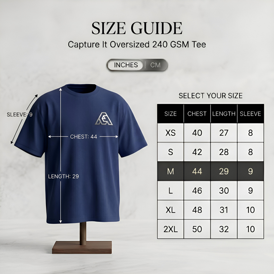 Goal Oriented Run Navy Oversized 240 GSM Tee