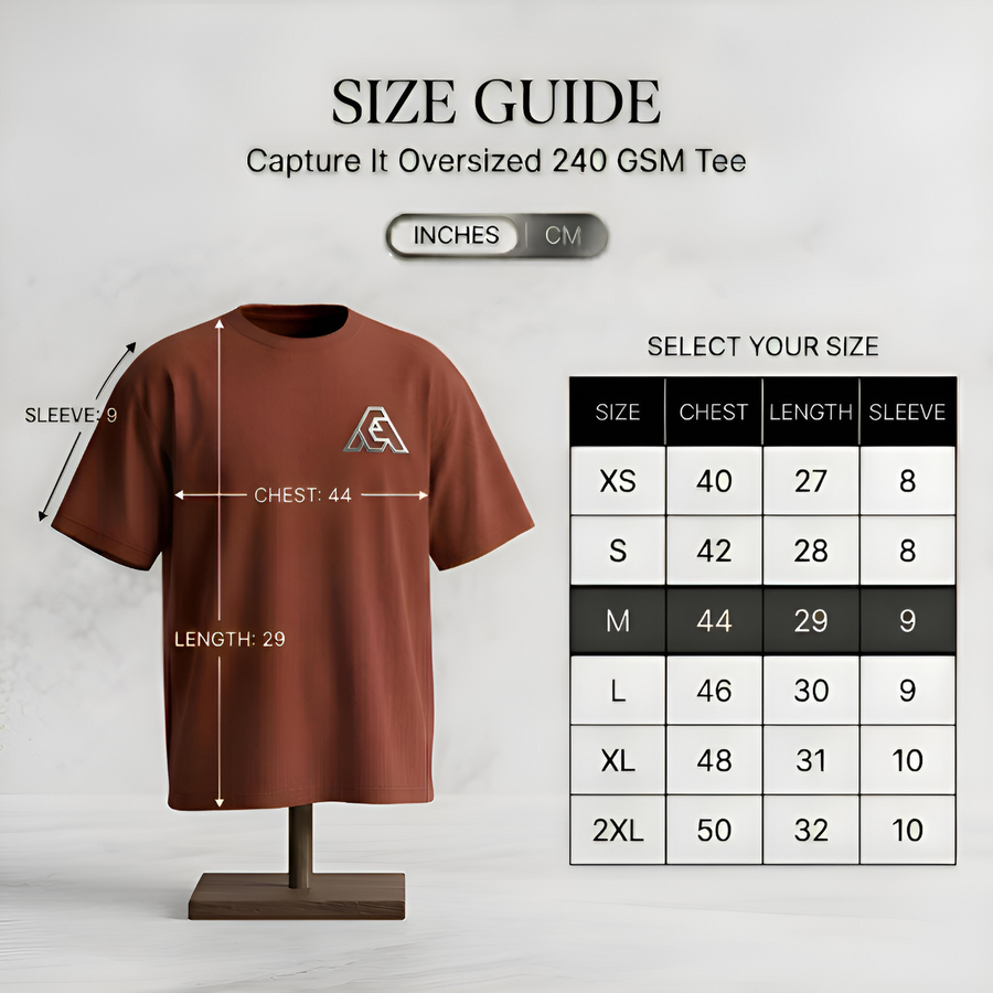 Rust Oversized 240 GSM Tee