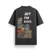 Just For Kicks Black Oversized 240 GSM Tee