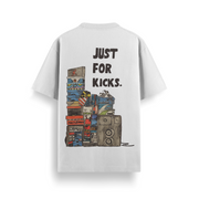 Just For Kicks White Oversized 240 GSM Tee