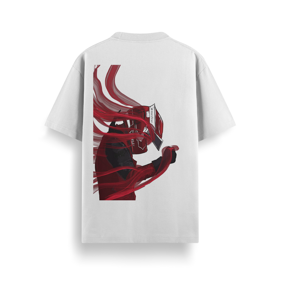Velocity Flow White Oversized Tee