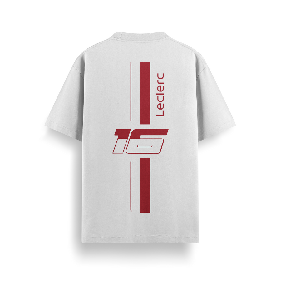 Leclerc 16 Speed White Oversized Tee