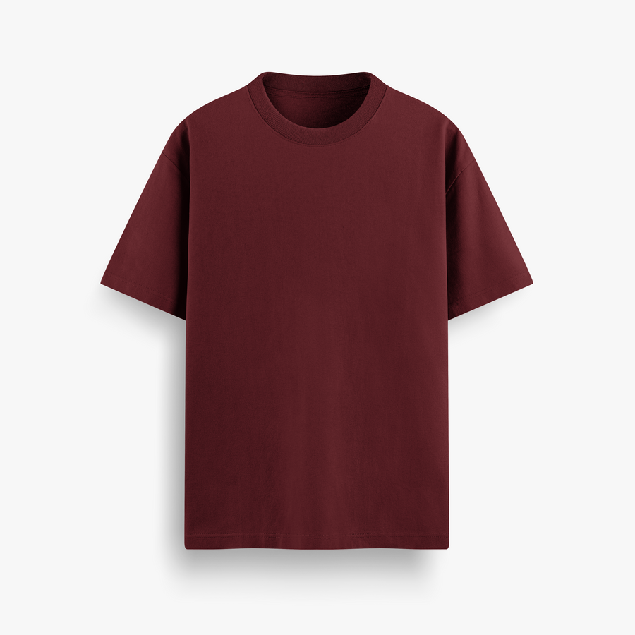 Maroon Oversized 240 GSM Tee