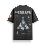 Mirage 2000 Blueprint Black Oversized 240 GSM Tee
