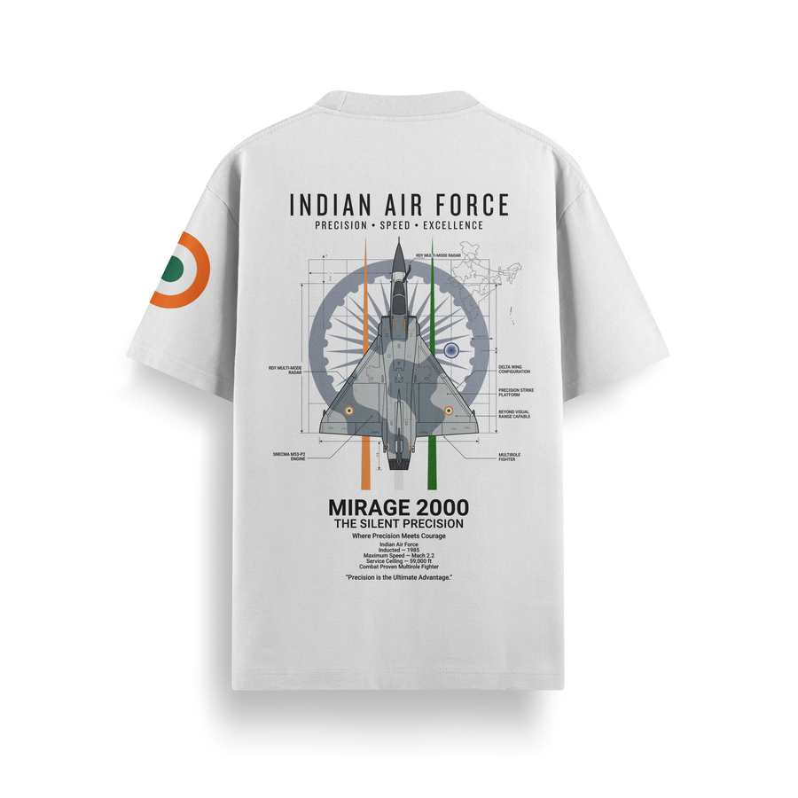 Mirage 2000 Radar Off White Oversized 240 GSM Tee