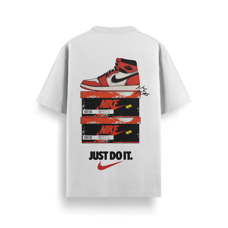Jordan Stack White Oversized 240 GSM Tee