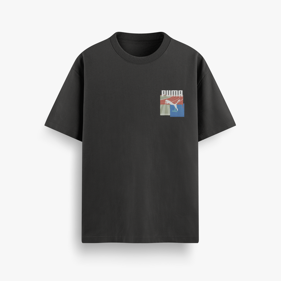 Smiley World Black Oversized 240 GSM Tee