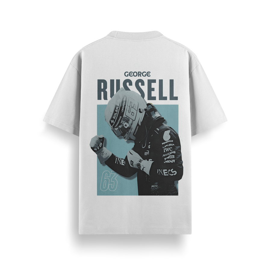 George Russell Off White Oversized 240 GSM Tee