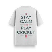 Stay Calm & Play Cricket 240 GSM Oversized Tee