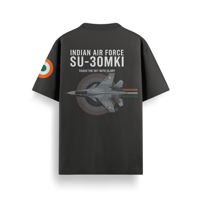 Su-30MKI Black Oversized 240 GSM Tee