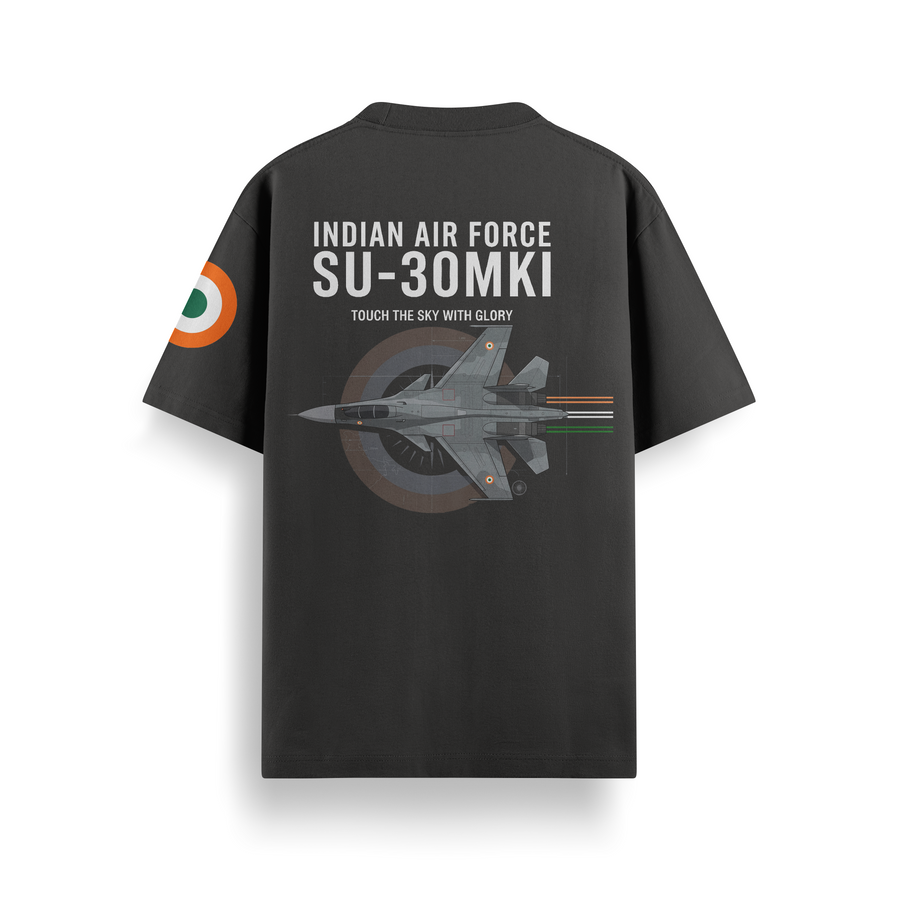 Su-30MKI Black Oversized 240 GSM Tee
