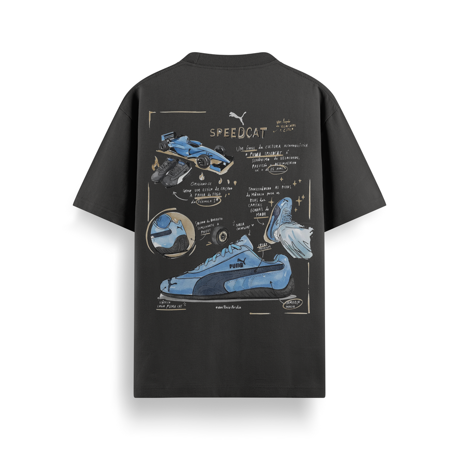 Speedcat Sketch Black Oversized 240 GSM Tee
