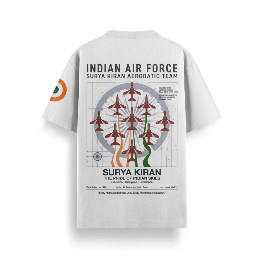 Surya Kiran Formation Off White Oversized 240 GSM Tee