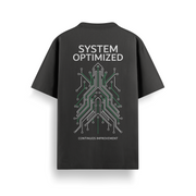System Optimized Black Oversized Tee