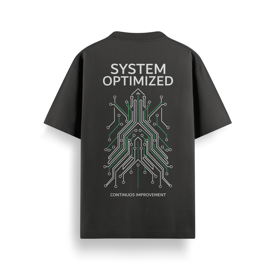 System Optimized Black Oversized Tee
