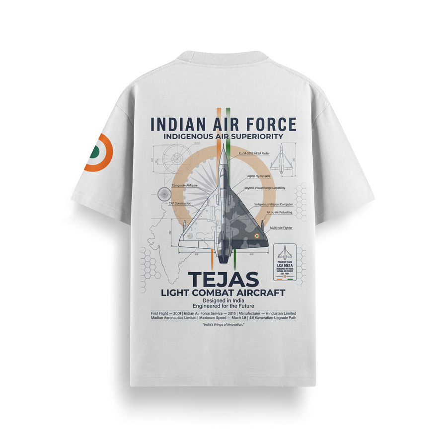 Tejas Skyline Off White Oversized 240 GSM Tee