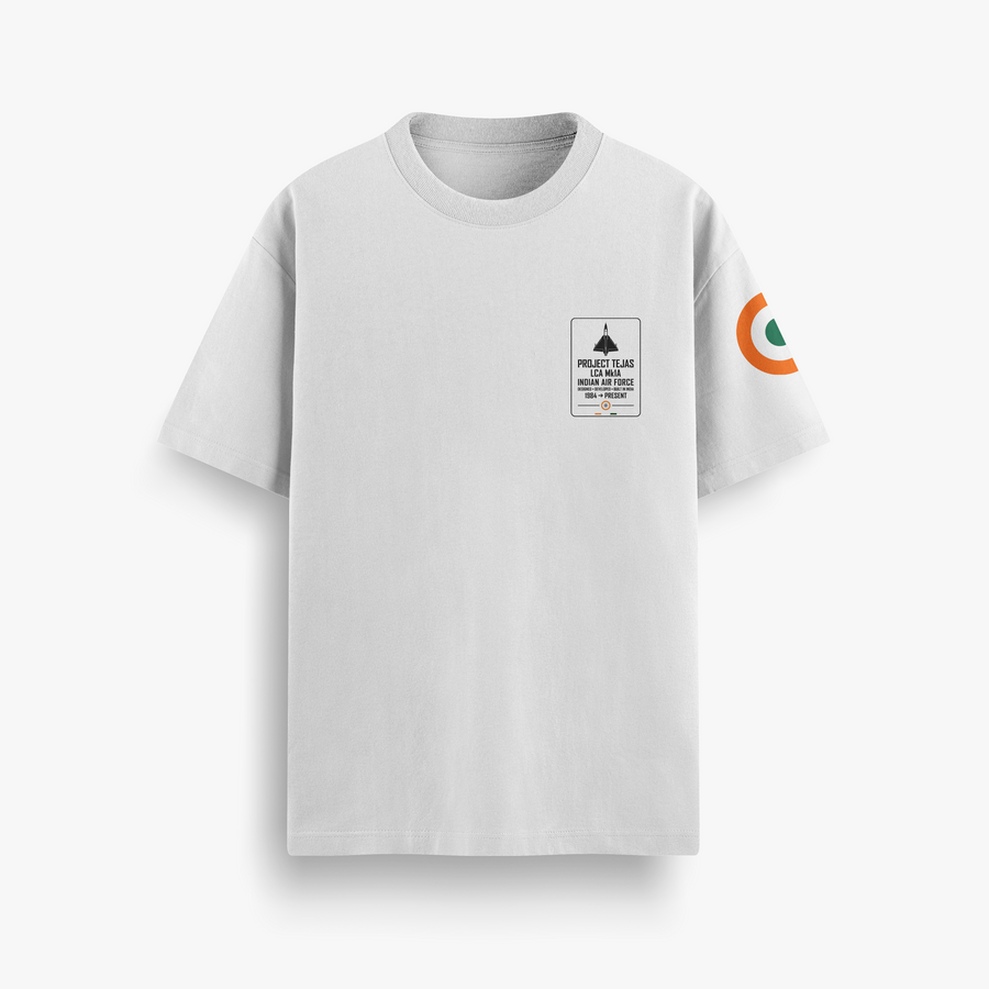 Tejas Skyline Off White Oversized 240 GSM Tee