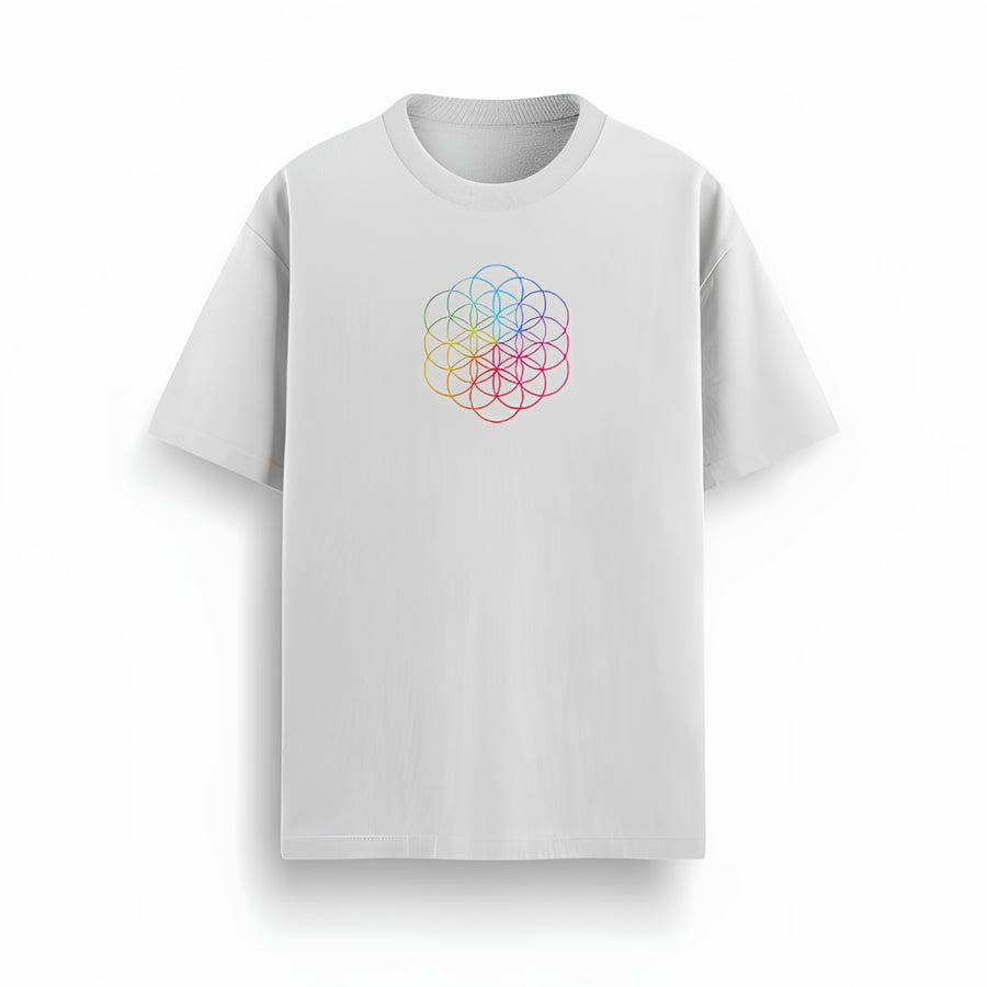 Coldplay Science & Progress Off-White Oversized 240 GSM Tee