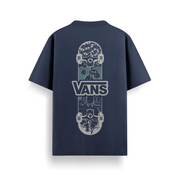 Skate Deck Navy Oversized 240 GSM Tee