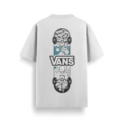 Skate Deck White Oversized 240 GSM Tee