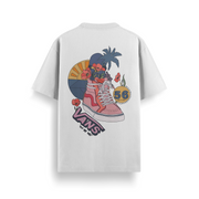 Tropical Kick White Oversized 240 GSM Tee